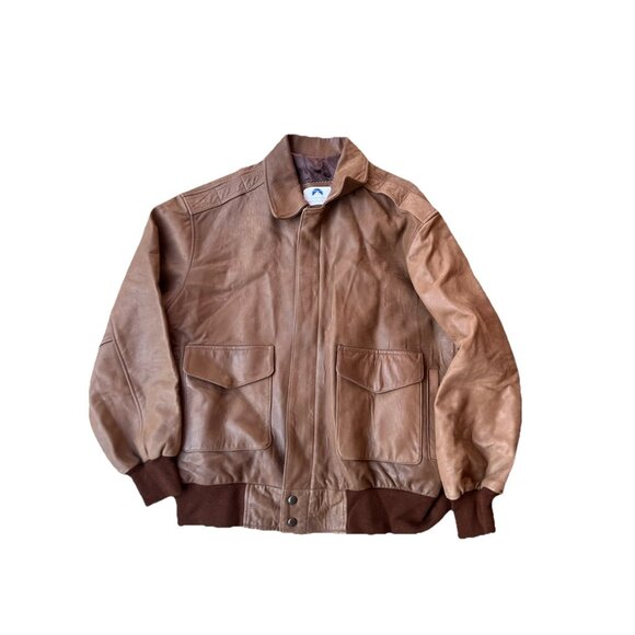 Vintage PARAMOUNT FILMS LEATHER JACKET BOMBER Men’s Size Large Made in USA - Picture 1 of 14